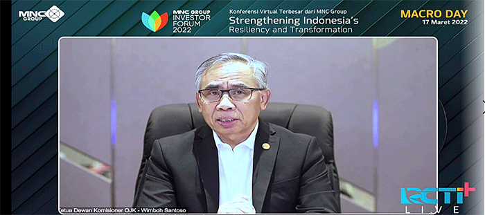 Executive Chairman MNC Group Hary Tanoesoedibjo memberikan sambutan dalam acara MNC Group Investor Forum 2022.