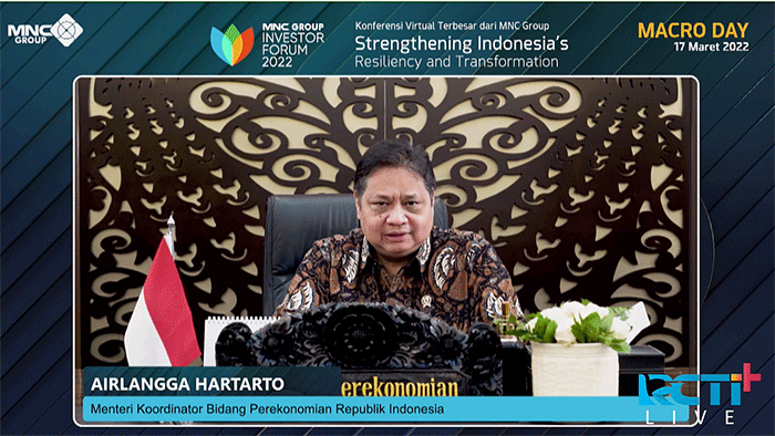 Executive Chairman MNC Group Hary Tanoesoedibjo memberikan sambutan dalam acara MNC Group Investor Forum 2022.