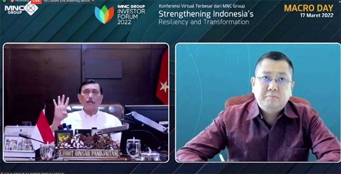 Executive Chairman MNC Group Hary Tanoesoedibjo memberikan sambutan dalam acara MNC Group Investor Forum 2022.