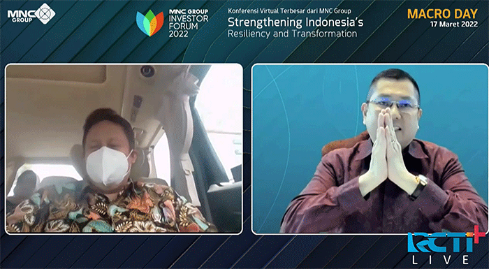 Executive Chairman MNC Group Hary Tanoesoedibjo memberikan sambutan dalam acara MNC Group Investor Forum 2022.