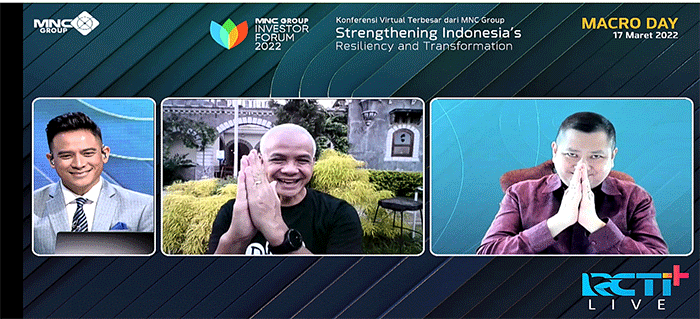 Executive Chairman MNC Group Hary Tanoesoedibjo memberikan sambutan dalam acara MNC Group Investor Forum 2022.