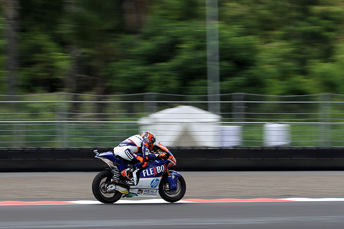 Latihan bebas 2 Moto2 seri Pertamina Grand Prix of Indonesia 2022 di Pertamina Mandalika International Street Circuit, Lombok Tengah, NTB, Jumat (18/3/2022).