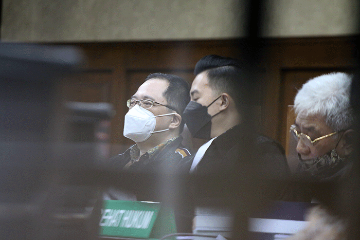 Teddy Tjokrosapoetro menjalani sidang di Pengadilan Tipikor, Jakarta, Rabu (23/3/2022).