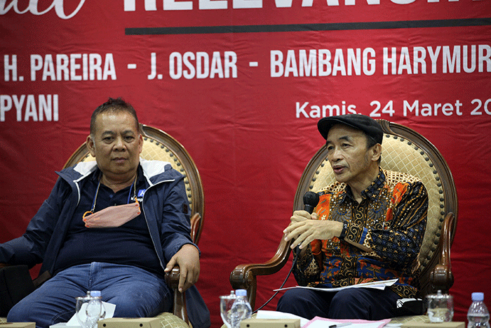 Diskusi Dialektika Demokrasi di Media Center, Nusantara III, Komplesk Parlemen MPR/DPR-DPD, Senayan, Jakarta, Kamis (24/3/2022).