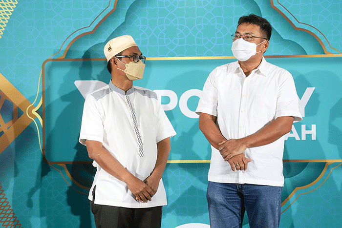 Launching konten Pospay Syariah di Masjid Sunda Kelapa, Jakarta Pusat, Kamis (24/3/2022).