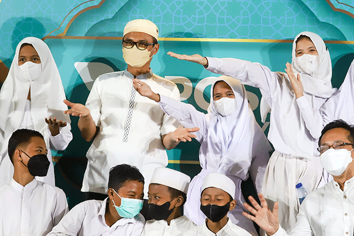 Launching konten Pospay Syariah di Masjid Sunda Kelapa, Jakarta Pusat, Kamis (24/3/2022).