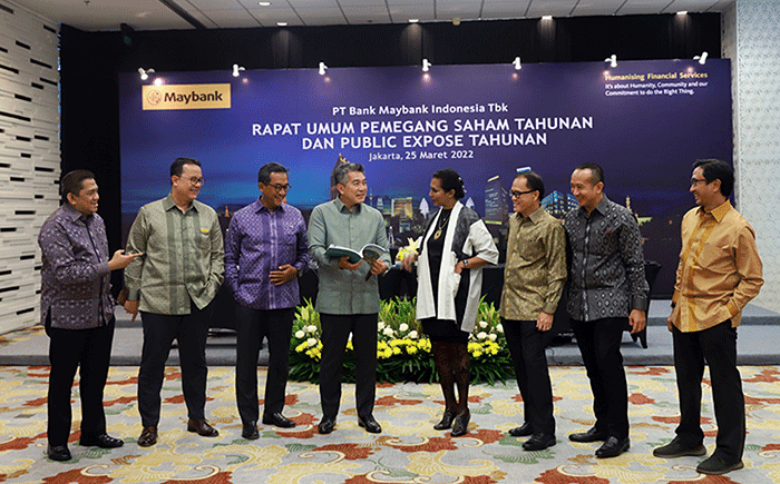 Rapat Umum Pemegang Saham Tahunan (RUPST) dan Paparan Publik Maybank di Jakarta, Jumat (25/3/2022).