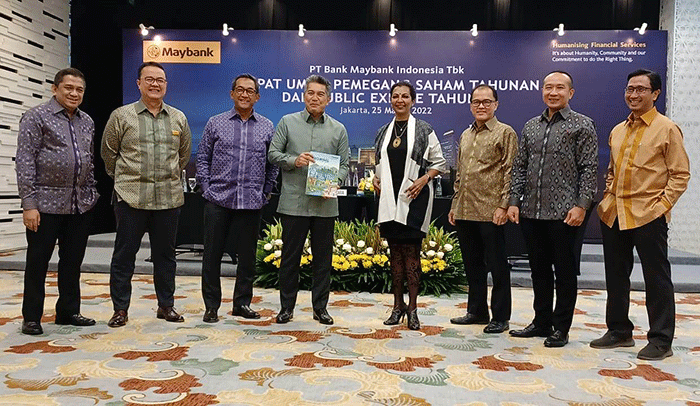 Rapat Umum Pemegang Saham Tahunan (RUPST) dan Paparan Publik Maybank di Jakarta, Jumat (25/3/2022).