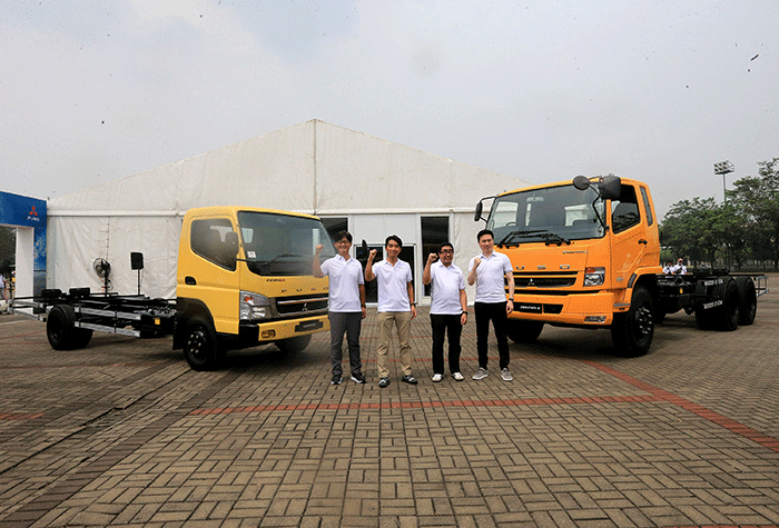 Media test drive Fuso Euro 4 di ICE BSD City, Tangerang, Banten, Jumat (25/3/2022).