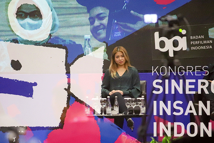 Managing Director Vision Plus & Executive Producer Vision Pictures, Clarissa Tanoesoedibjo (kiri) menjadi pembicara dalam Kongres BPI.