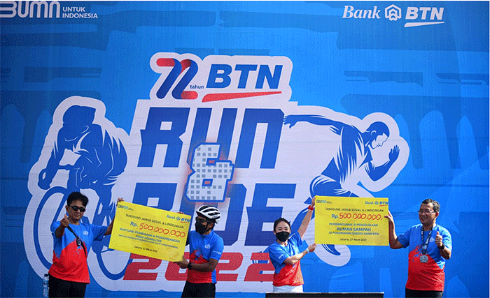 BTN Run & Ride 2022 di Plaza Barat Senayan, Jakarta, Minggu (27/3/2022).