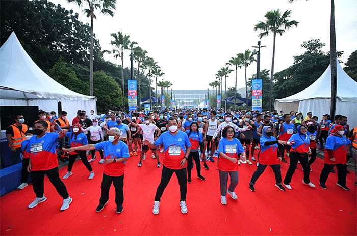 BTN Run & Ride 2022 di Plaza Barat Senayan, Jakarta, Minggu (27/3/2022).