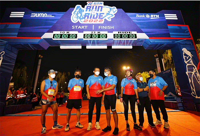BTN Run & Ride 2022 di Plaza Barat Senayan, Jakarta, Minggu (27/3/2022).