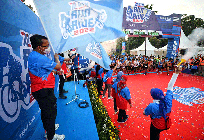 BTN Run & Ride 2022 di Plaza Barat Senayan, Jakarta, Minggu (27/3/2022).