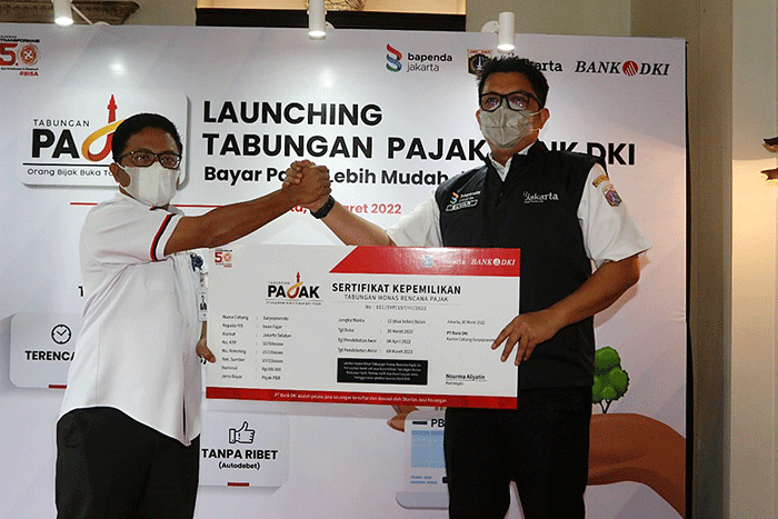 Launching Tabungan Pajak Bank DKI di Jakarta, Rabu (30/3/2022).