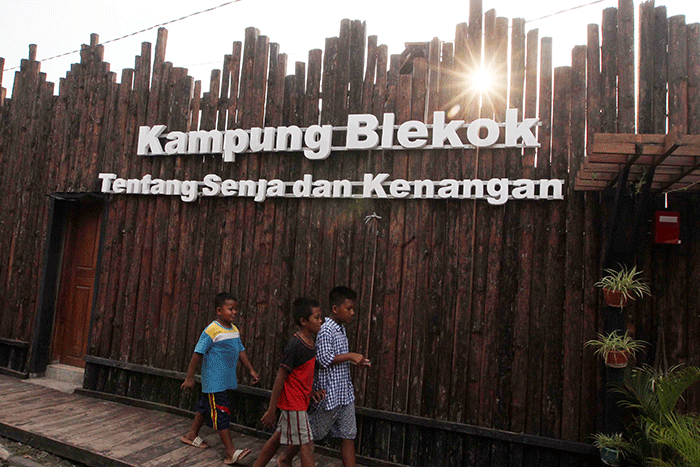 Suasana Desa Wisata Kampung Blekok di Kabupaten Situbondo, Jawa Timur, Senin (28/3/2022).