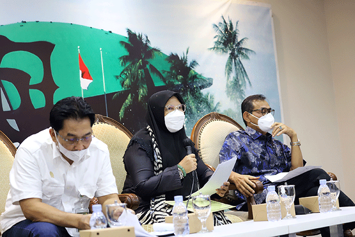 Diskusi Dialektika Demokrasi di Media Center, Kompleks Parlemen MPR/DPR-DPD, Senayan, Jakarta, Kamis (31/3/2022).