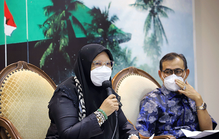 Diskusi Dialektika Demokrasi di Media Center, Kompleks Parlemen MPR/DPR-DPD, Senayan, Jakarta, Kamis (31/3/2022).