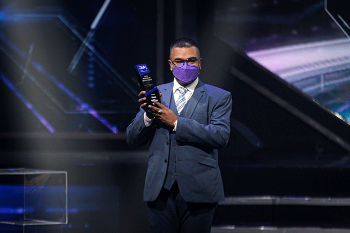 President Director of PT Hyppe Teknologi Indonesia, Magindran Marieappan saat menerima penghargaan Digital Innovation Award (DIA) 2022.