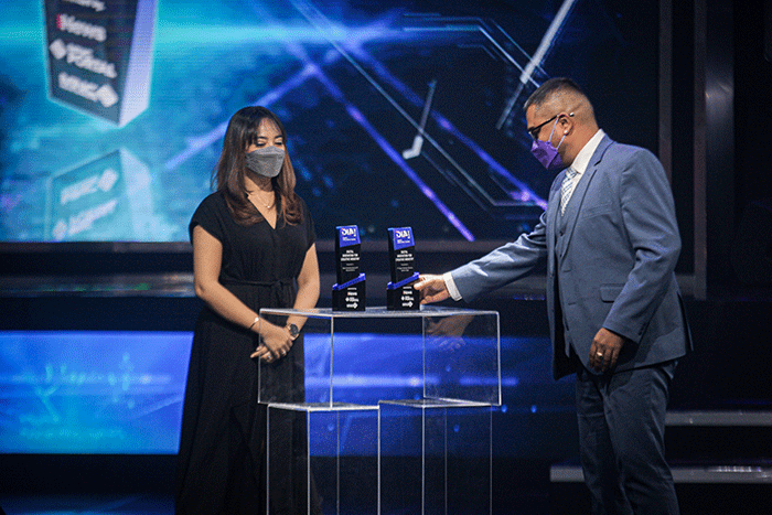 President Director of PT Hyppe Teknologi Indonesia, Magindran Marieappan saat menerima penghargaan Digital Innovation Award (DIA) 2022.