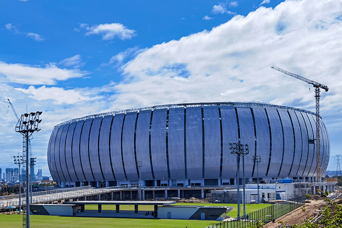 Proses pembangunan Jakarta International Stadium (JIS) merupakan stadion yang akan menjadi markas baru Persija Jakarta sudah 99,18 % di Jakarta Utara.