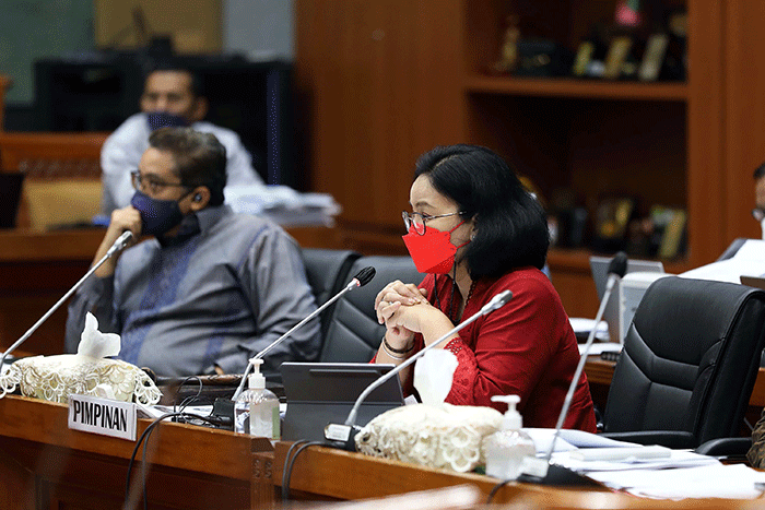 Bupati Wonogiri Joko Sutopo saat memberikan penjelasan kepada komisi X dalam rapat dengar pendapat (RDP) di Gedung Nusantara I.