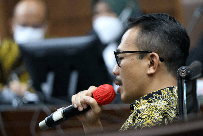 Wawan Ridwan menjalani sidang lanjutan di Pengadilan Tindak Pidana Korupsi, Jakarta, Selasa (5/4/2022).