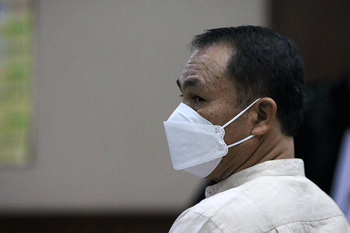 Terdakwa penyuap Bupati Langkat Terbit Perangin Angin, Muara Perangin Angin menjalani sidang perdana di Pengadilan Tipikor, Jakarta, Rabu (6/4/2022).
