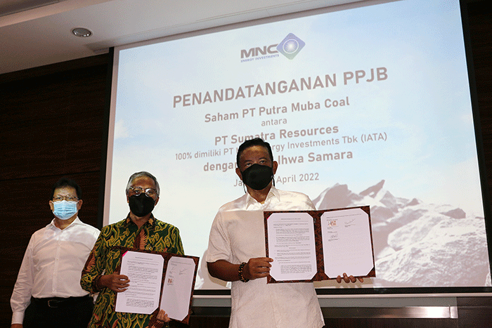 T Sumatera Resource, anak usaha PT MNC Energy Investments Tbk (IATA), resmi mengakuisisi 46,16 persen saham PT Putra Muba Coal (PMC).
