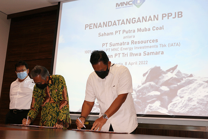 T Sumatera Resource, anak usaha PT MNC Energy Investments Tbk (IATA), resmi mengakuisisi 46,16 persen saham PT Putra Muba Coal (PMC).