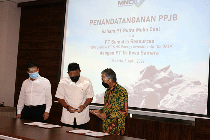 T Sumatera Resource, anak usaha PT MNC Energy Investments Tbk (IATA), resmi mengakuisisi 46,16 persen saham PT Putra Muba Coal (PMC).