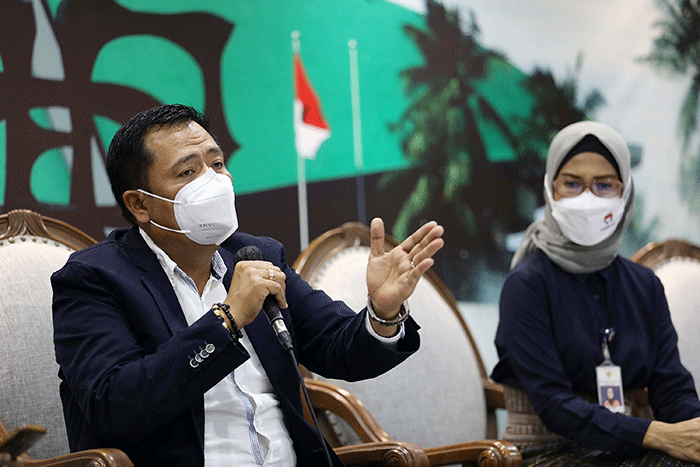 Diskusi Dialektika Demokrasi di Media Center, Nusantara III, Kompleks Parlemen MPR/DPR-DPD, Senayan, Jakarta, Kamis (7/4/2022).