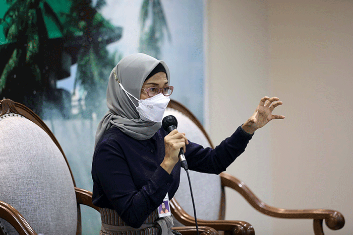 Diskusi Dialektika Demokrasi di Media Center, Nusantara III, Kompleks Parlemen MPR/DPR-DPD, Senayan, Jakarta, Kamis (7/4/2022).