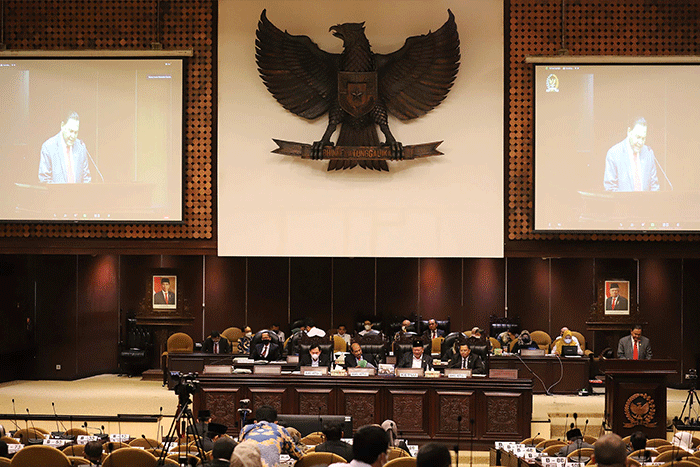 Rapat paripurna DPD di Kompleks Parlemen, Senayan, Jakarta, Kamis (14/4/2022).