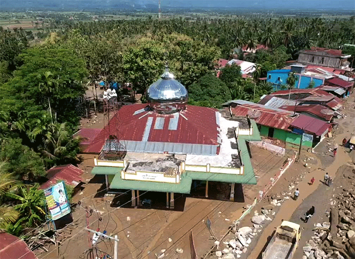 Foto udara kondisi terkini pascabanjir di Kabupaten Aceh Tenggara, Provinsi Aceh, Jumat (15/4/2022).