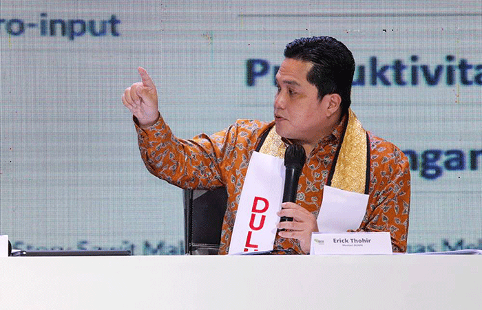 Tokoh Sumbagsel yang juga Menteri Badan Usaha Milik Negara Erick Thohir menghadiri seminar Masyarakat Profesional Sumatera Bagian Selatan (Maspro) Jilid II.
