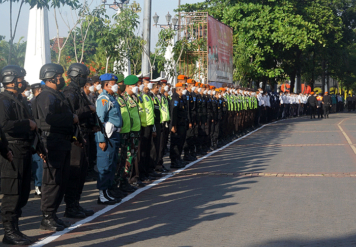 KAI Daop 4 Semarang melaksanakan Apel Gelar Pasukan di halaman parkir Stasiun Semarang Tawang, Jawa Tengah, Jumat (22/4/2022).