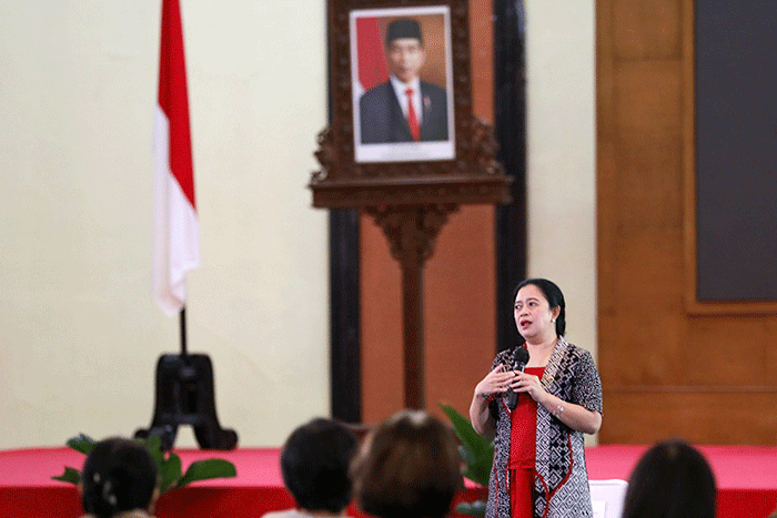 Ketua DPR Puan Maharani menggelar ramah tamah dengan sejumlah kelompok perempuan di Ruang Pustakaloka Nusantara IV, Senayan, Jakarta.