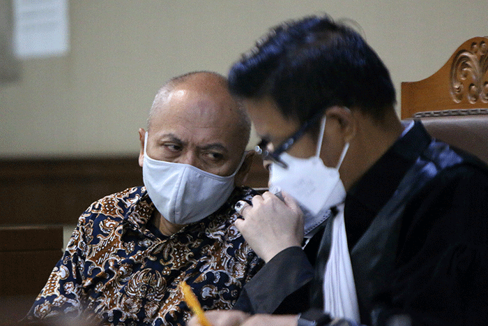 Terdakwa mantan Kepala Divisi Konstruksi VI PT Adhi Karya, Dono Purwoko menjalani sidang lanjutan di Pengadilan Tipikor, Jakarta Pusat, Senin (25/4/2022).