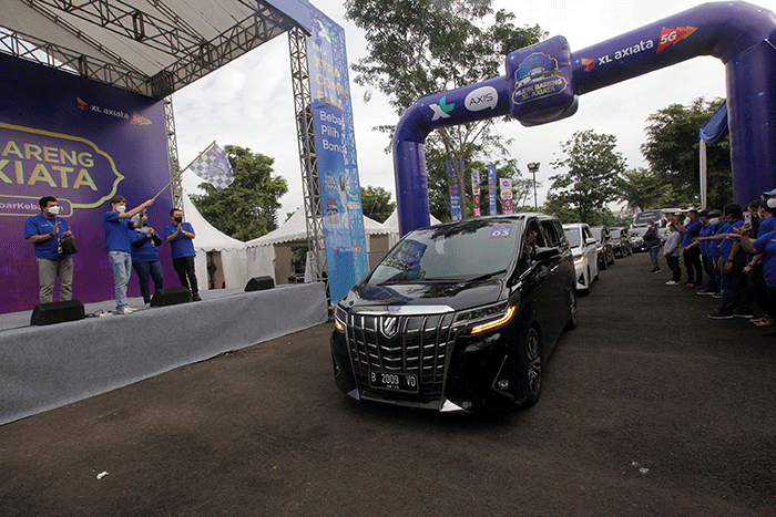 Pelepasan armada Mudik Bareng XL Axiata di Jakarta, Rabu (27/4/2022).