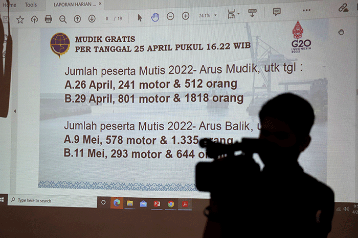 Persiapan dan kesiapan terminal penumpang jelang arus puncak mudik 2022 di Kantor Pusat Pelabuhan Tanjung Priok, Selasa (26/4/2022).