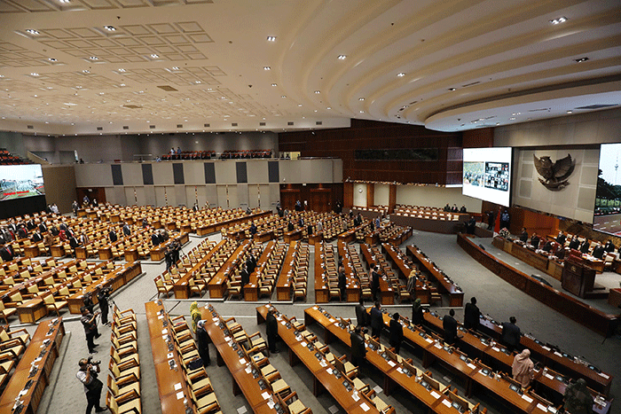 Rapat Paripurna Pembukaan Masa Persidangan V Tahun Sidang 2021-2022 di Nusantara II, Kompleks Parlemen MPR/DPR-DPD, Senayan, Jakarta, Selasa (17/5/2022).