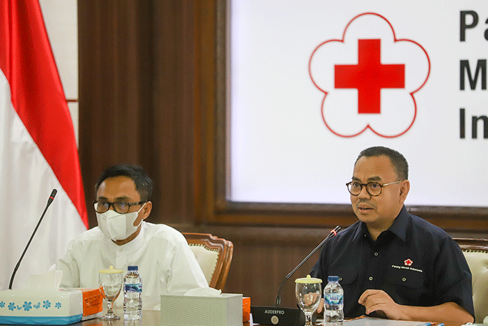 Penandatanganan kerja sama di Gedung Markas PMI Pusat, Jakarta, Kamis (19/5/2022).
