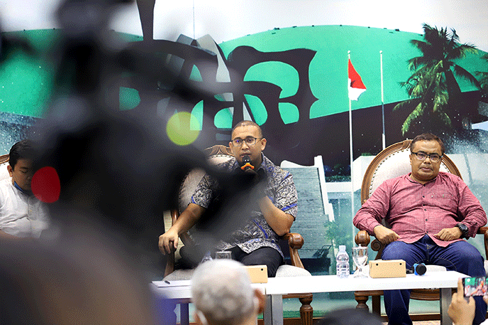 Diskusi Dialektika Demokrasi di Media Center, Nusantara III, Kompleks Parlemen MPR/DPR-DPD. Senayan, Jakarta, Jumat (20/5/2022).
