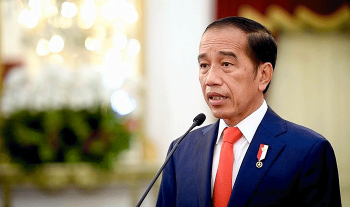 Presiden Joko Widodo menyampaikan sejumlah pandangannya dalam sesi pembukaan Sidang Komisi Ke-78 UNESCAP secara virtual dari Istana Merdeka Jakarta.