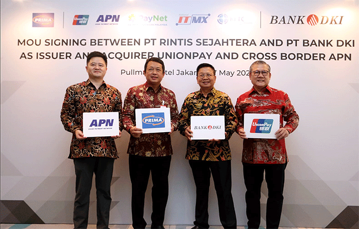Penandatanganan Nota Kesepahaman (MOU) dalam rangka memperluas jaringan transaksi perbankan antar negara, Jumat (27/5/2022).