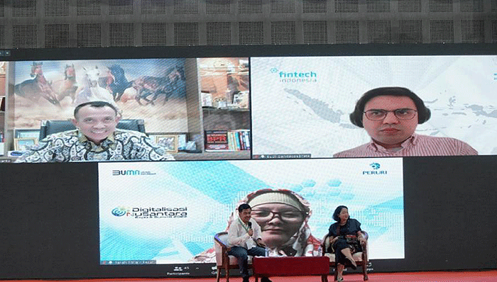 Head of Digital Bussiness Division Peruri, Farah Fitria Rahmayanti saat menghadiri acara Digitalisasi Nusantara Expo & Summit 2022.