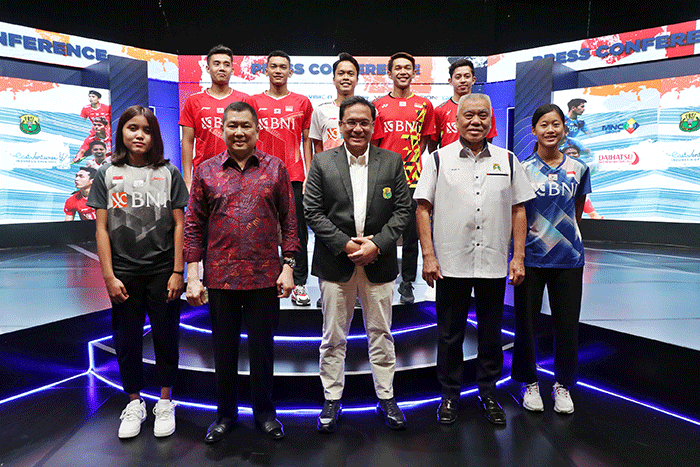 Press conference kerja sama eksklusif PBSI-MNC di Jakarta, senin (30/5/2022).