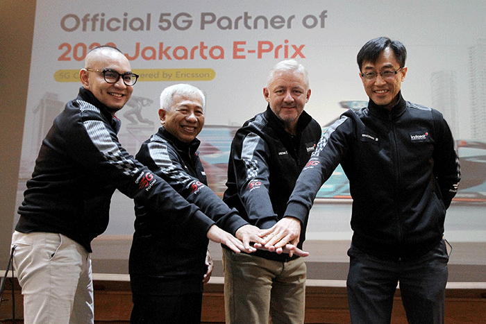 Keterangan pers terkait Indosat Ooredoo Hutchison Menjadi Official 5G Partner di Ajang Jakarta E-Prix 2022 Powered by Ericsson di Jakarta (31/5/2022).