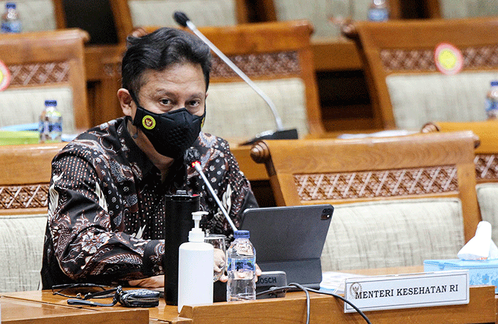 Rapat kerja dengan Komisi IX DPR di Kompleks Parlemen, Senayan, Jakarta, Senin (30/5/2022).